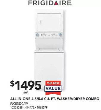 Lowe's Frigidaire All-in-One 4.5/5.6 Cu. Ft. Washer/Dryer Combo offer