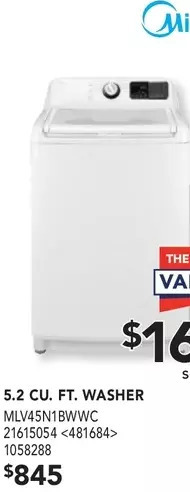 Lowe's Midea 5.2 Cu. Ft. Washer offer