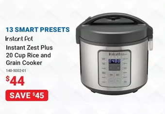 Visions Electronics 13 Smart Presets Instant Pot Zest plus 20 Cup Rice and Grain Cooker offer