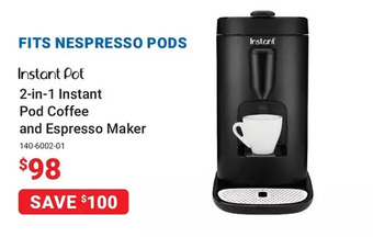Visions Electronics Instant Pot 2-in-1 Instant Pod Coffee and Espresso Maker offer