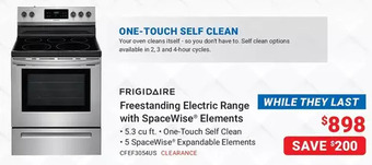 Visions Electronics Frigidaire Freestanding Electric Range with Spacewise Elements offer