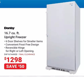 Visions Electronics Danby 16.7 Cu. Ft. Upright Freezer offer