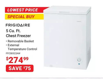 Visions Electronics Frigidaire 5 Cu. Ft. Chest Freezer offer