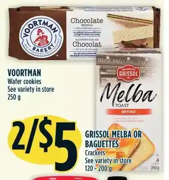 Marché Adonis Voortman Wafer Cookies | Grissol Melba or Baguettes Crackers offer