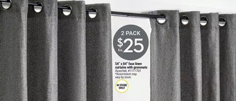 Giant Tiger 54" x 84" Faux Linen Curtains with Grommets offer