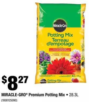 Home Depot Miracle-Gro Premium Potting Mix offer