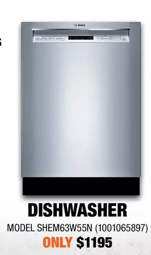 Home Depot Bosch Dishwasher offer