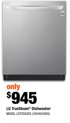 Home Depot LG TrueSteam Dishwasher offer