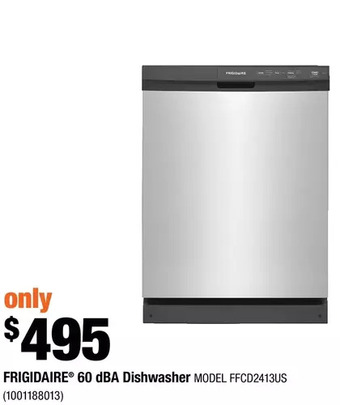 Home Depot Frigidaire 60 dBA Dishwasher offer