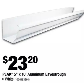 Home Depot Peak 5" x 10' Aluminum Eavestrough offer