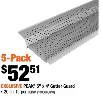 Home Depot Peak 5" x 4' Gutter Guard offer