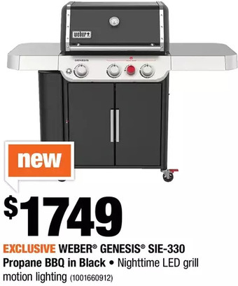 Home Depot Weber Genesis SIE-330 Propane BBQ in Black offer