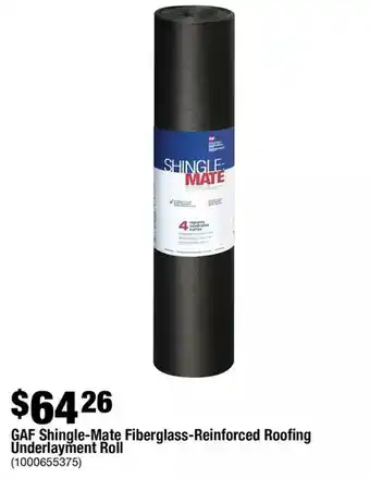 Home Depot GAF Shingle-Mate Fiberglass-Reinforced Roofing Underlayment Roll offer