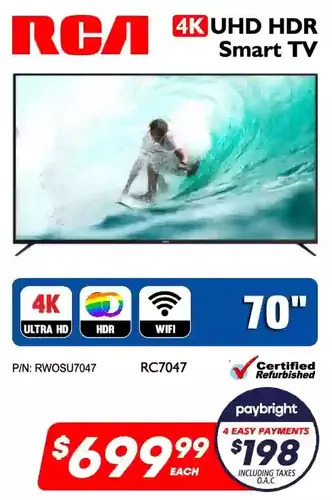 RCA 70" 4K UHD HDR Smart TV
