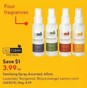 Staples All Clean Natural Sanitizing Spray offer