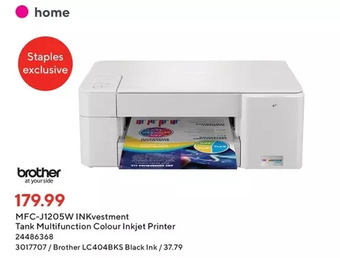 Staples Brother MFC-J1205W Inkvestment Tank Multifunction Colour Inkjet Printer offer
