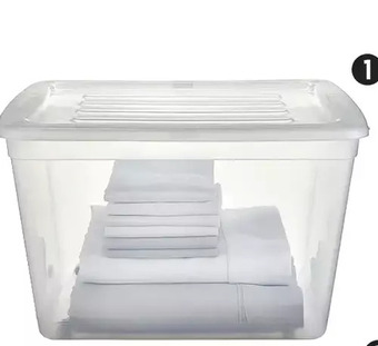 Canadian Tire Type a 80L Tote with Wheels, Clear offer