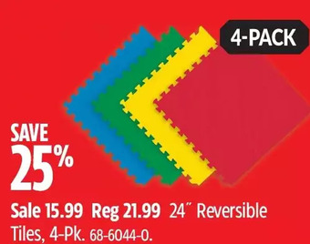 Canadian Tire 24" Reversible Tiles, 4-Pk offer