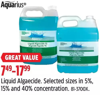 Canadian Tire Aquarius Liquid Algaecide offer