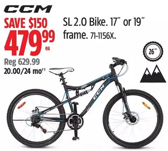 Canadian Tire CCM SL 2.0 Bike. 17" or 19" Frame. offer
