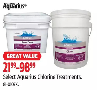 Canadian Tire Aquarius Chlorine Treatments offer
