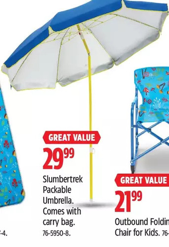 Canadian Tire Slumbertrek Packable Umbrella offer