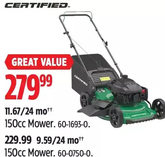 Canadian Tire Certified 150Cc Mower offer