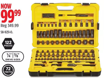 Canadian Tire Stanley Black Chrome Socket Sets 122 Pieces offer