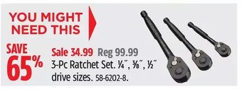 Canadian Tire 3-Pc Ratchet Set offer