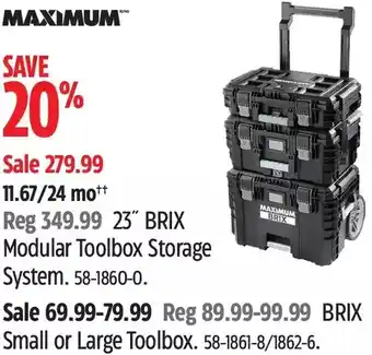 Canadian Tire Maximum 23" Brix Modular Toolbox Storage System offer