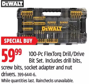 Canadian Tire Dewalt 100-Pc Flextorq Drill/Drive Bit Set offer