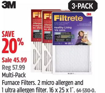 Canadian Tire 3M Multi-Pack Furnace Filters offer