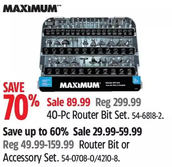 Canadian Tire Maximum 40-Pc Router Bit Set | Router Bit or Accessory Set offer