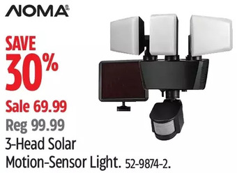 Canadian Tire Noma 3-Head Solar Motion-Sensor Light offer