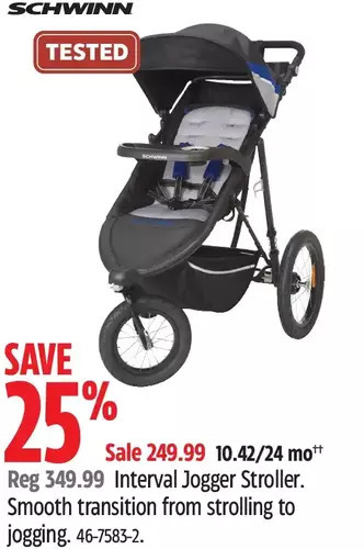 Canadian Tire Schwinn Interval Jogger Stroller offer