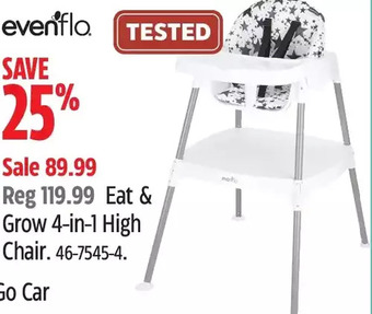 Canadian Tire Evenflo Eat & Grow 4-in-1 High Chair offer