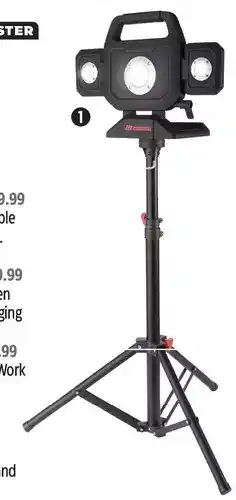 Canadian Tire Motomaster 3000-Lumen Detachable Tripod LED Work Light offer