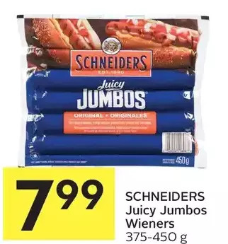 Foodland Schneiders Juicy Jumbos Wieners offer