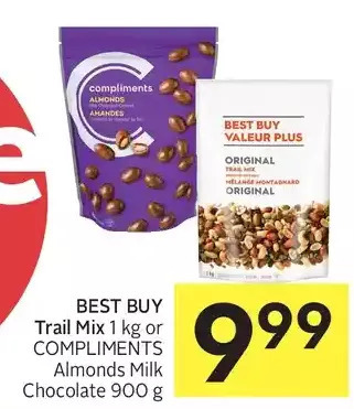 Foodland Best Buy Trail Mix or Compliments Almonds Milk Chocolate offer