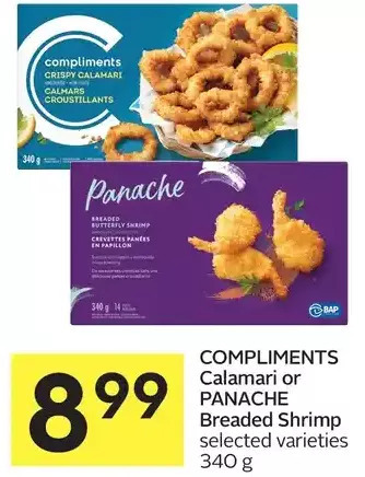 Foodland Compliments Calamari or Panache Breaded Shrimp offer