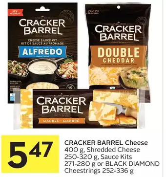 Foodland Cracker Barrel Cheese, Shredded Cheese, Sauce Kits or Black Diamond Cheestrings offer