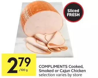 Foodland Compliments Cooked, Smoked or Cajun Chicken offer