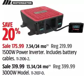 Canadian Tire Motomaster 1500W Power Inverter | 3000W offer
