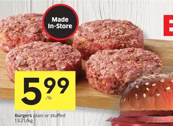 Foodland Burgers offer