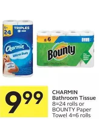 Foodland Charmin Bathroom Tissue or Bounty Paper Towel offer