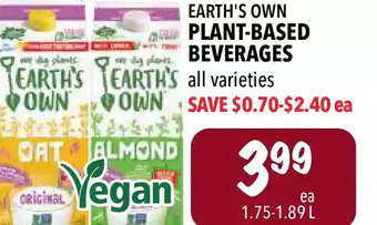 Farm Boy Earth's Own Plant-Based Beverages offer