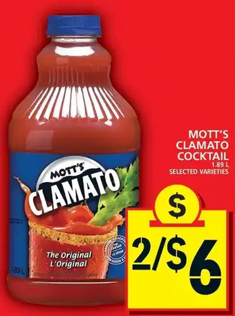 Food Basics Mott's Clamato Cocktail offer