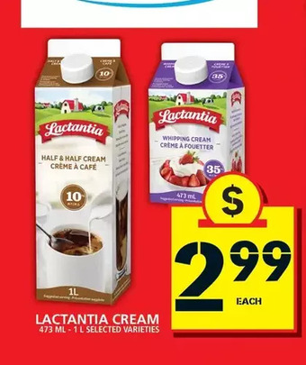 Food Basics Lactantia Cream offer