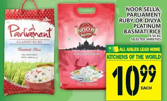 Food Basics Noor Sella, Parliament Ruby or Divya Platinum Basmati Rice offer