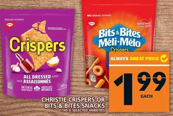 Food Basics Christie Crispers or Bits & Bites Snacks offer